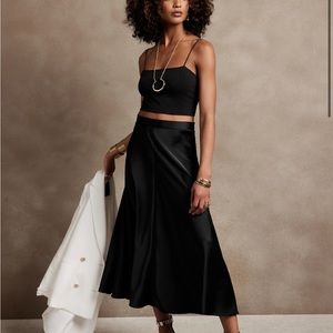 Banana republic factory silky slip skirt black